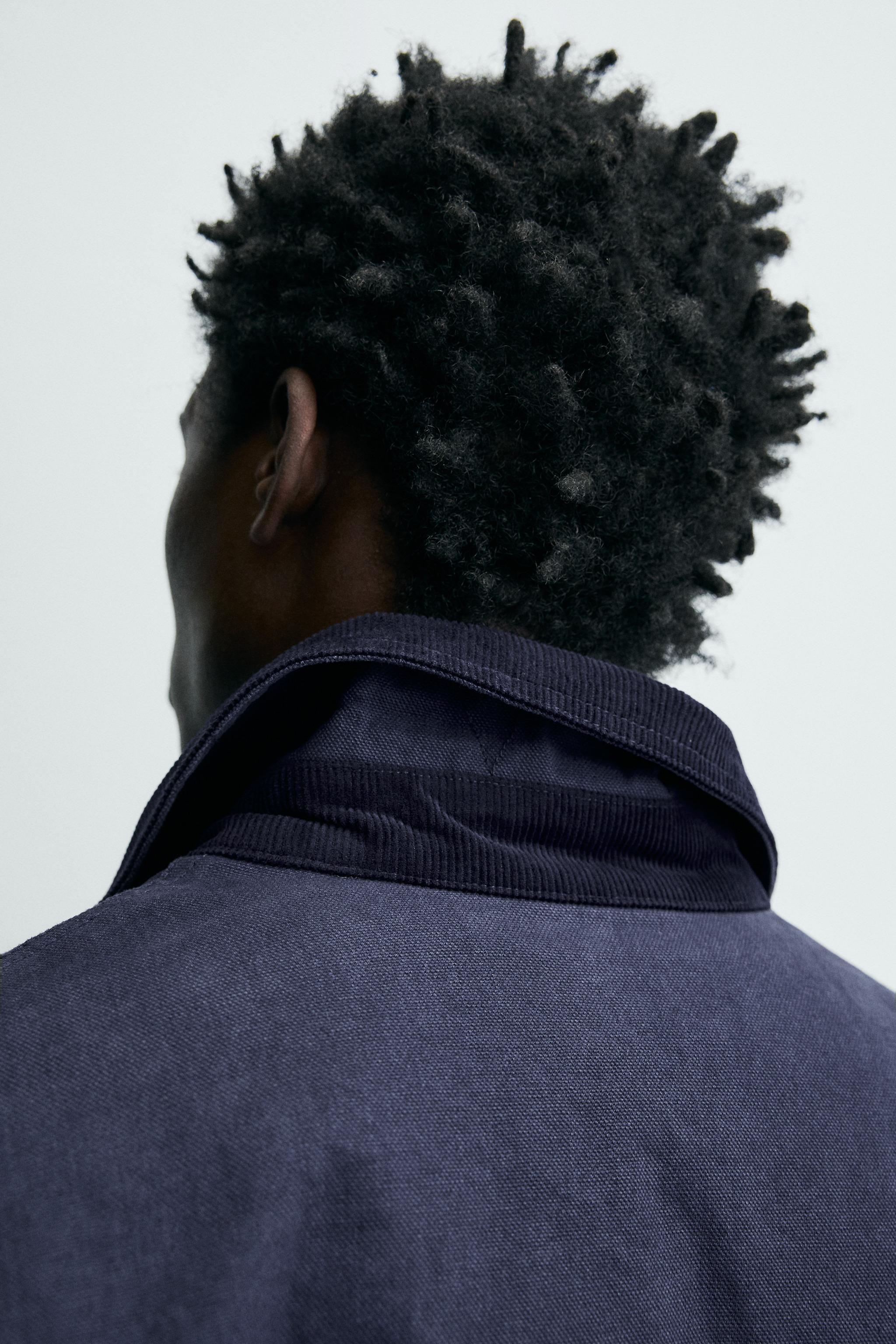 CONTRAST COLLAR FIREMAN CLASP JACKET